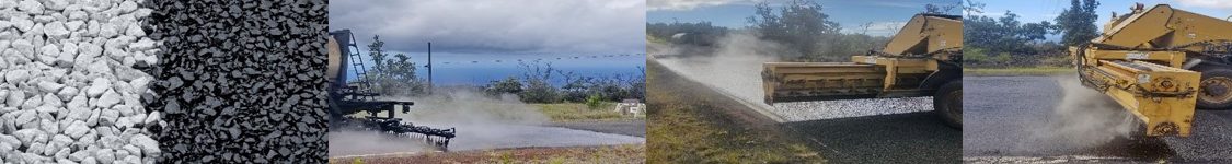 Chip seal operation with chip spreader and rollers