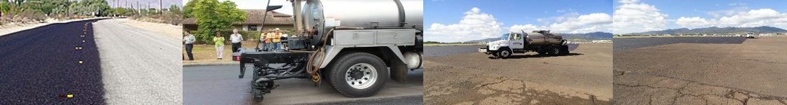 Fog seal sprayed on asphalt pavement