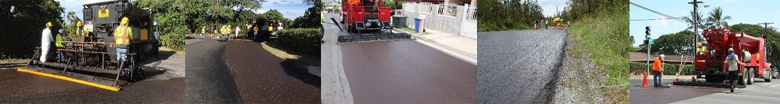 Slurry seal truck spreading slurry on a street