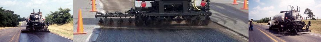 Tack coat being applied with a distributor truck